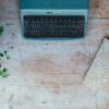 vintage, typewriter, plant