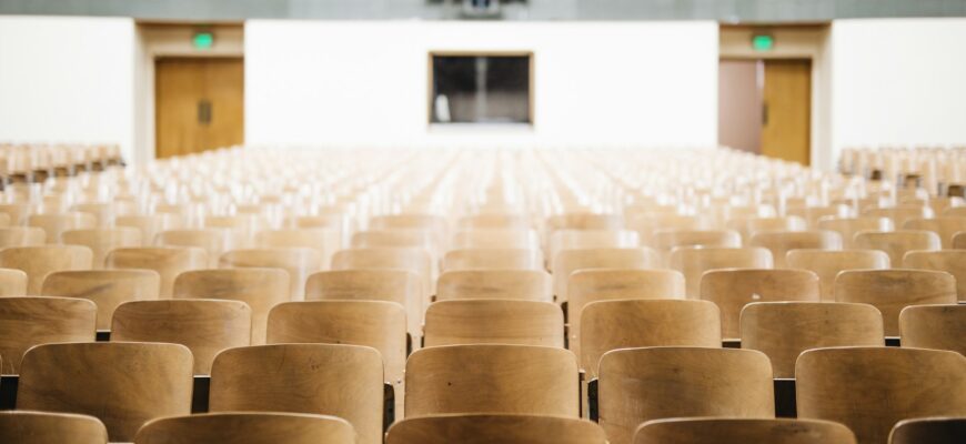 empty chairs in theater
