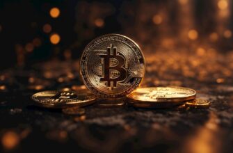 a bitcoin sitting on top of a pile of gold coins